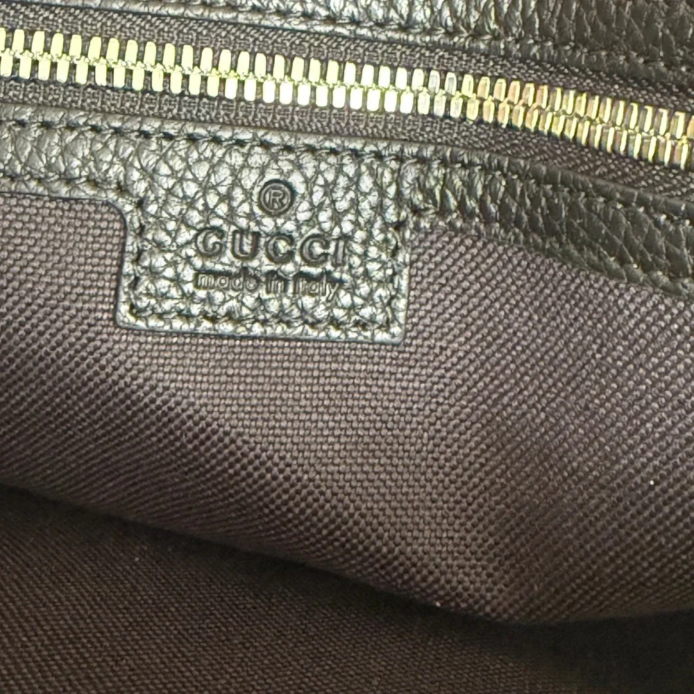 Gucci Men's 816767 Black Webbing-Trimmed Full-Grain Leather Briefcase, NWT